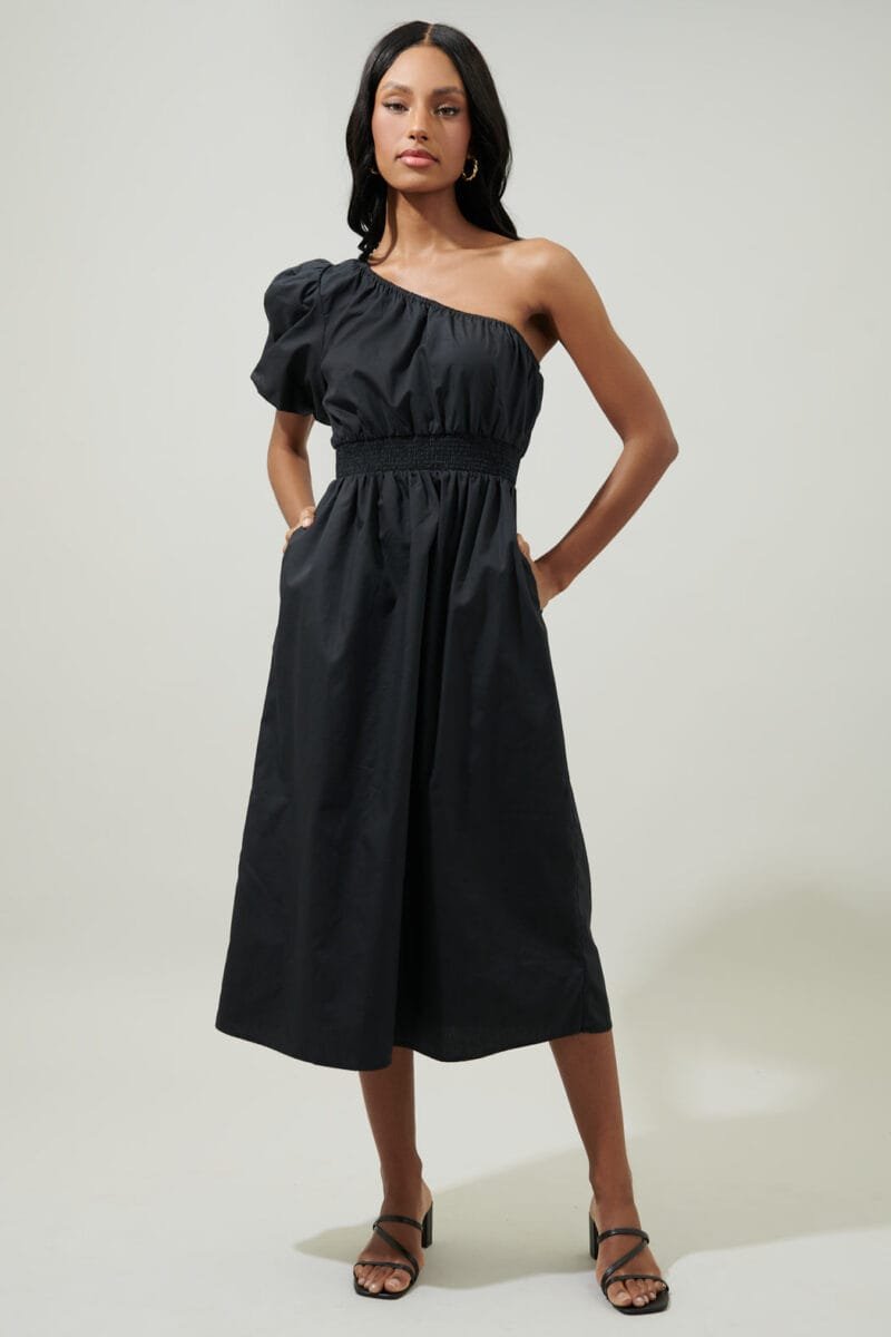 Black Half Halter Maxi Dress with Pockets