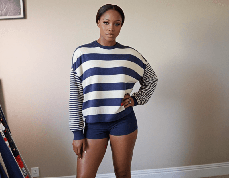 Chic Color Block Crewneck Sweatshirt - Image 3