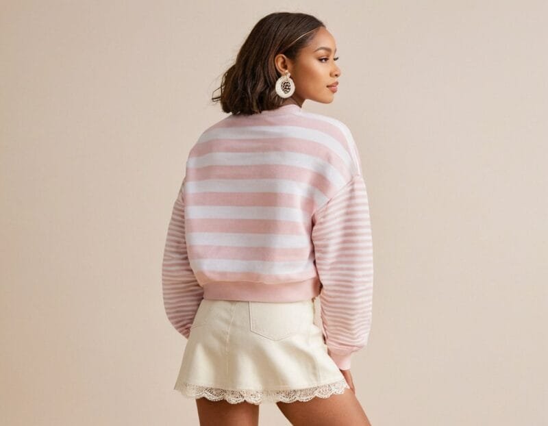Chic Color Block Crewneck Sweatshirt - Image 4