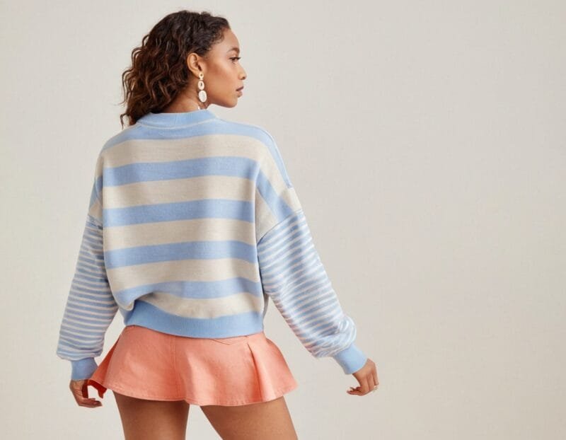 Chic Color Block Crewneck Sweatshirt - Image 5