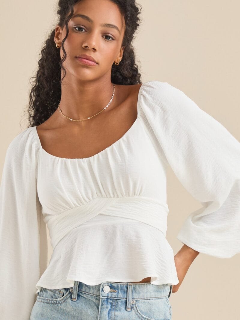 Elegant Sheer Long Sleeve Blouse