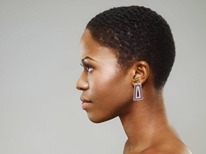 Gold & Black Trimmed Earrings - Image 2