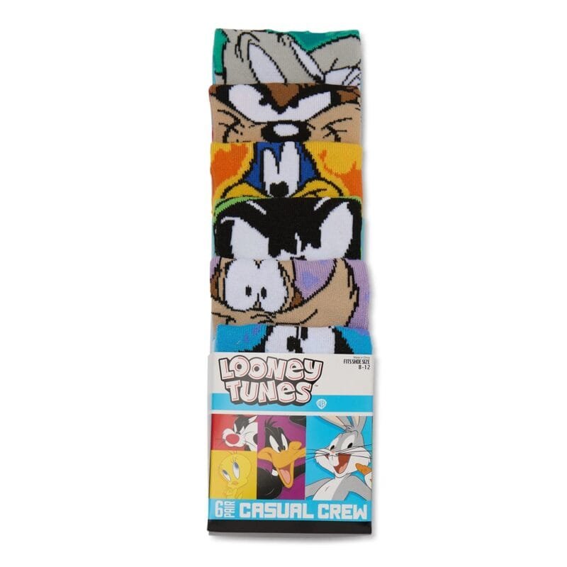 Looney Tunes & SpongeBob Crew Socks – 6-Pack - Image 3