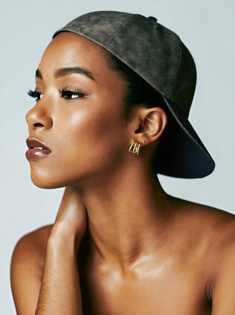 Steve Madden Gold Platinum Faux Leather Cap