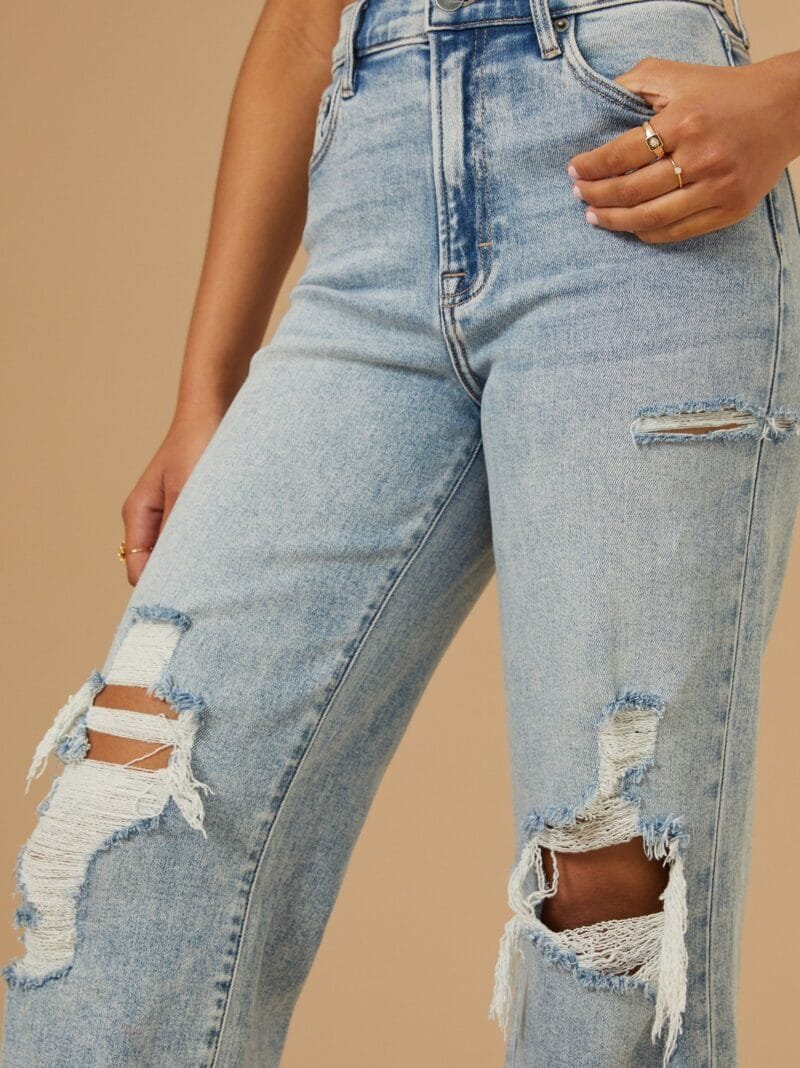 Kiara Distressed Wide Leg Jeans - Image 2