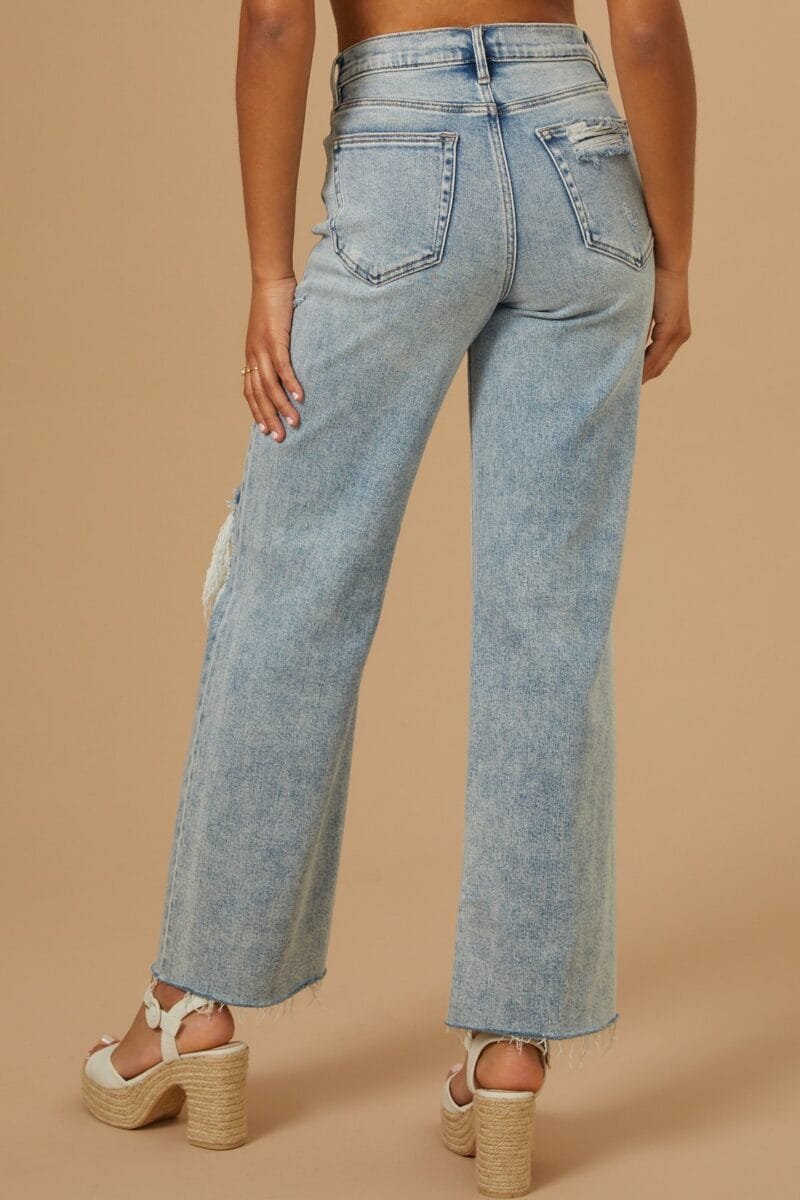 Kiara Distressed Wide Leg Jeans - Image 4