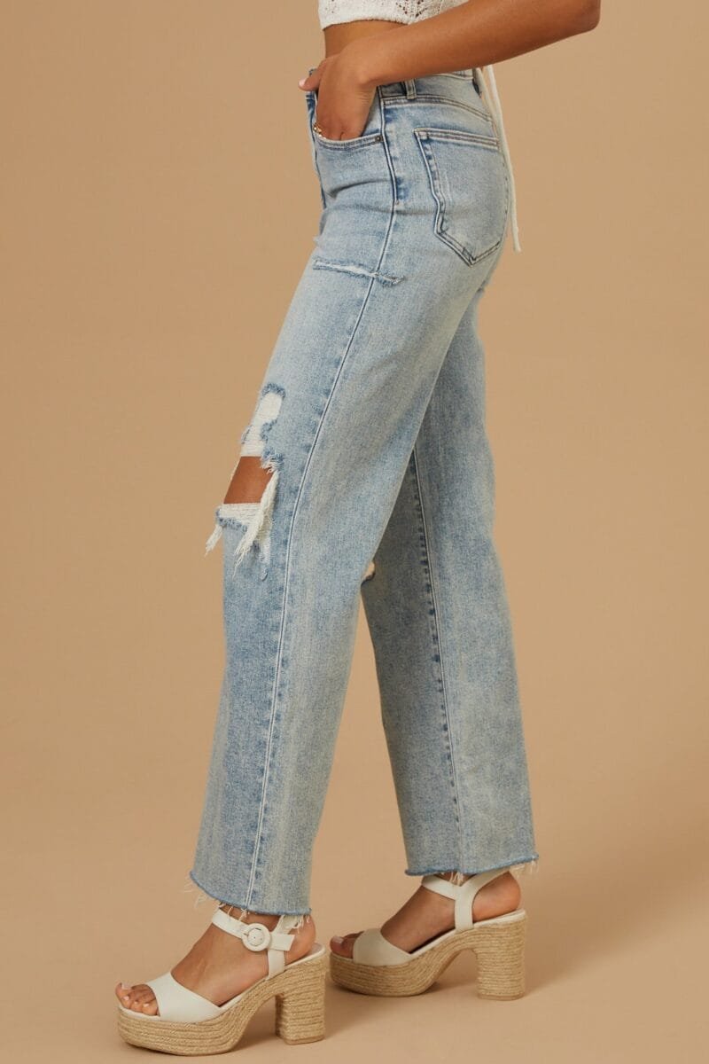 Kiara Distressed Wide Leg Jeans - Image 5
