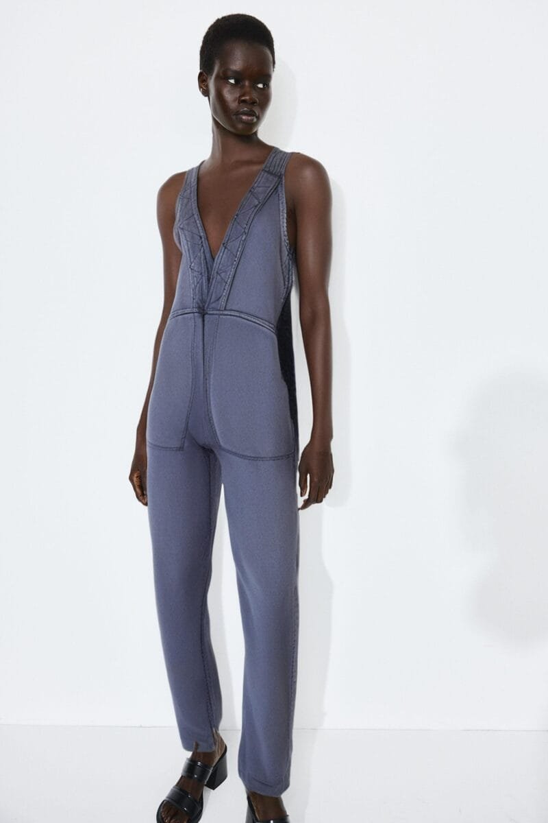 Relaxed Fit Stone Washed Jumpsuit with Pockets - Image 2