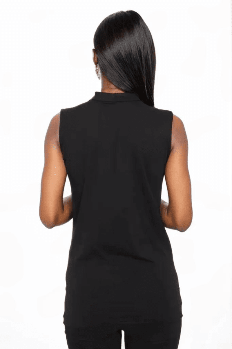 Black V-Cut Front Tee Soft Cotton Blend - Image 2