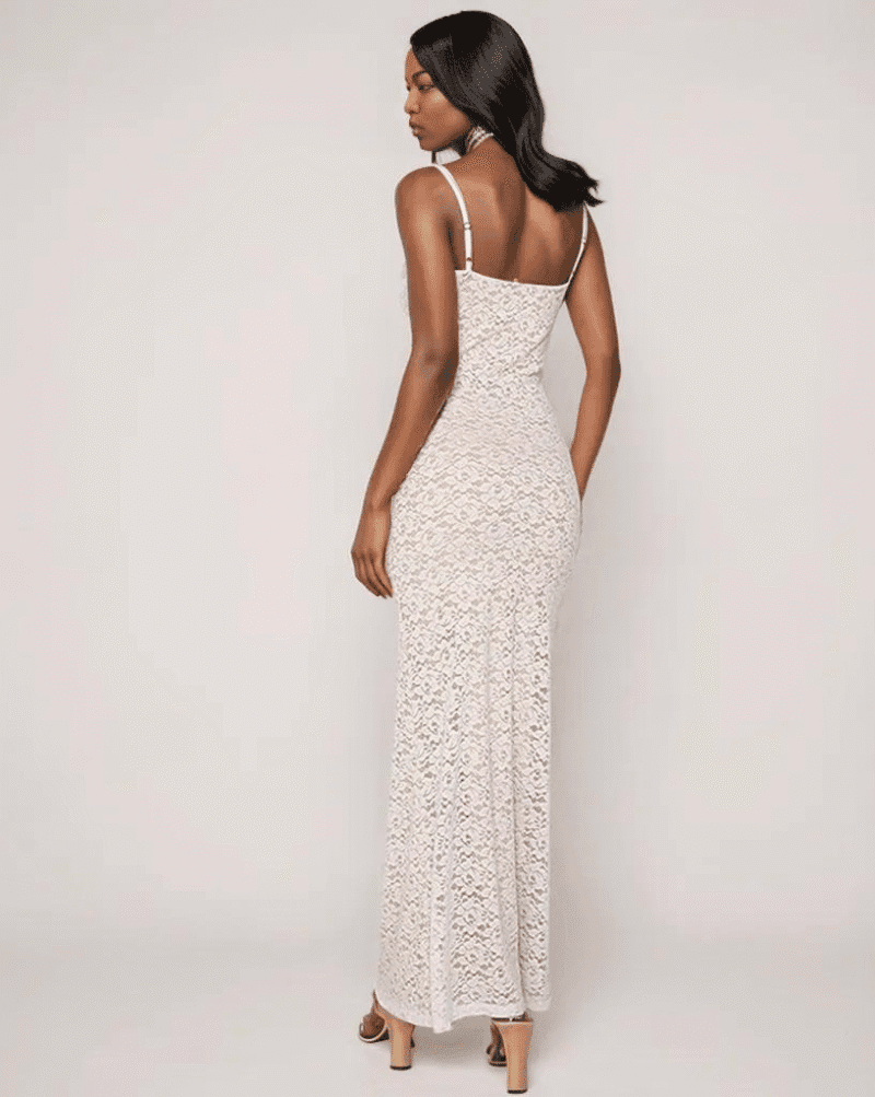 Sheer Overlay Dress with Spaghetti Straps - Image 5