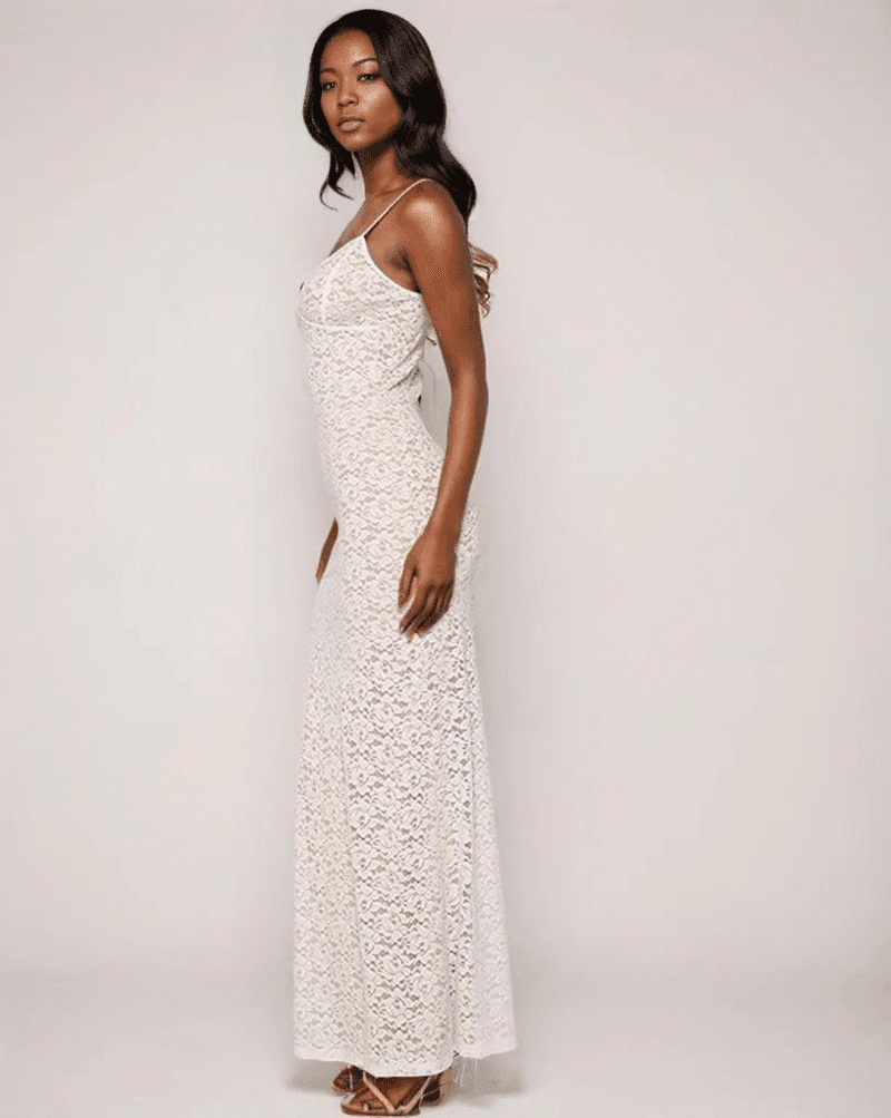 Sheer Overlay Dress with Spaghetti Straps - Image 6