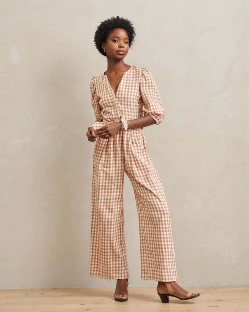 Gingham Wide-Leg Jumpsuit - Image 2